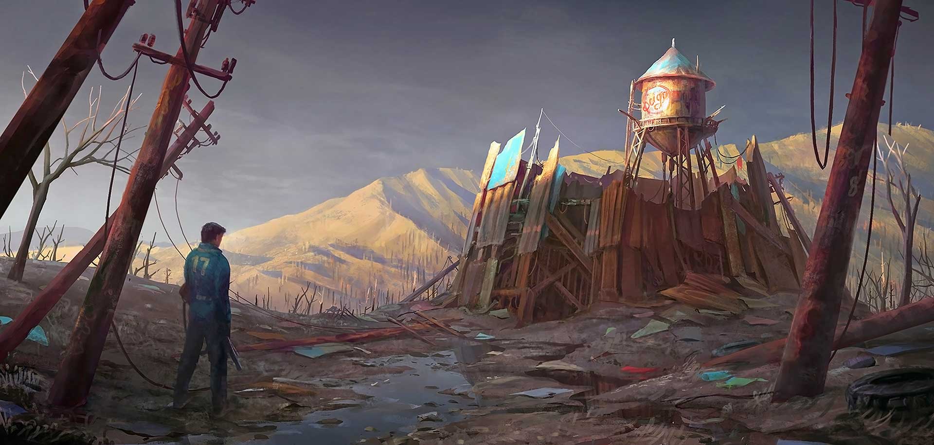 Artwork Water Tower, Fallout 4, Bethesda Softworks